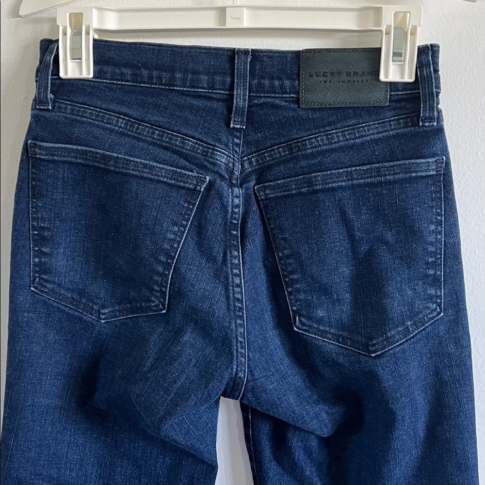 Lucky Brand High Rise Boot Bridgette Indigo Denim Dark Wash Jeans - Picture 5 of 11